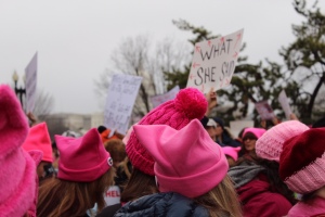Pink hats at the Women's March